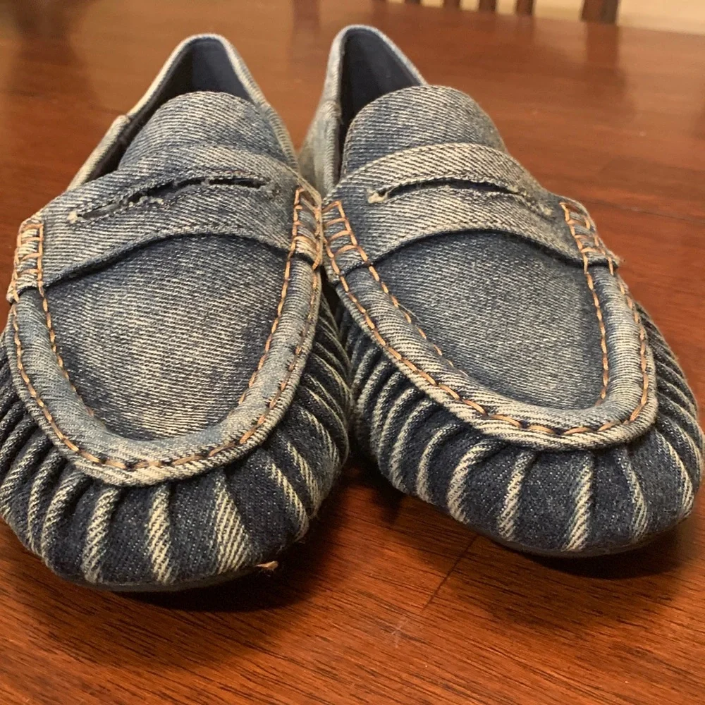 Absolutely stunning rare,unique denim loafers from famous Spanish designer7.5